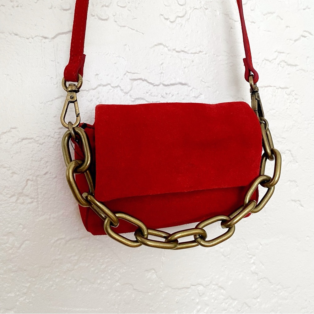 Free People | Charlie Chain Suede Shoulder Crossbody Bag